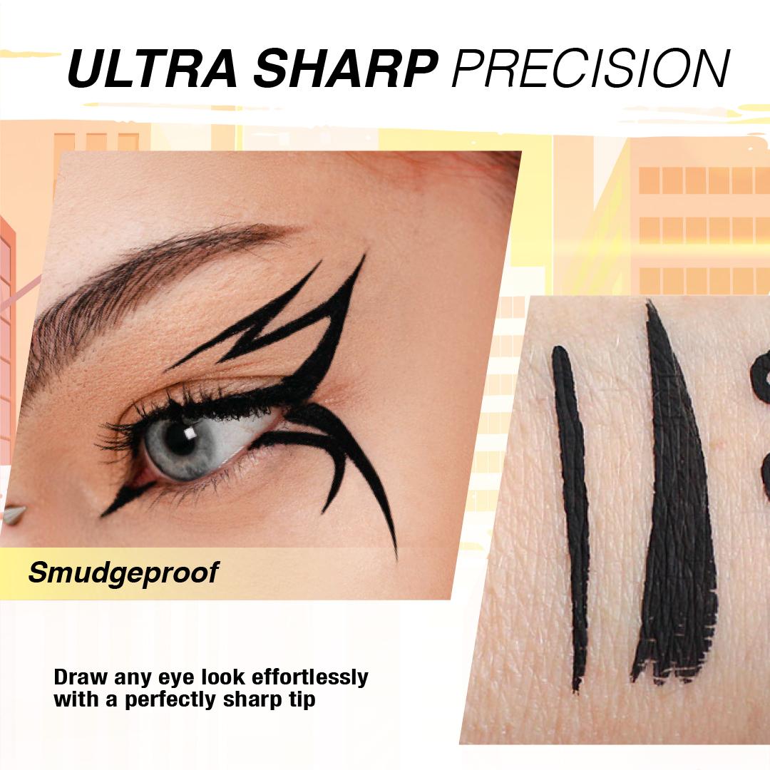 Elianto Ultra Black Eyeliner Pen - Waterproof, Quick Dry, Smudge Proof, Long Lasting Eye Make Up