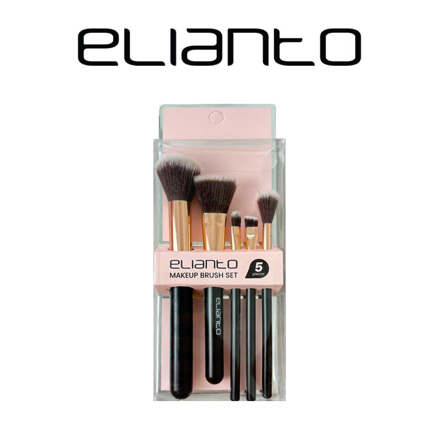 Elianto Makeup Brush set 5 in 1 - High-quality Synthetic Bristle Brush Set