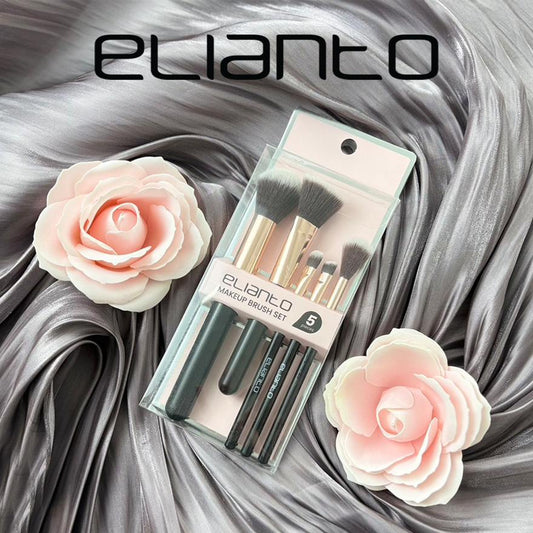 Elianto Makeup Brush set 5 in 1 - High-quality Synthetic Bristle Brush Set