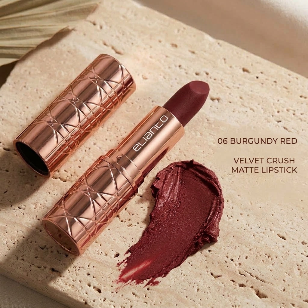 Elianto Velvet Crush Matte Lipstick - Lightweight, Long-Lasting Soft Matte Finish