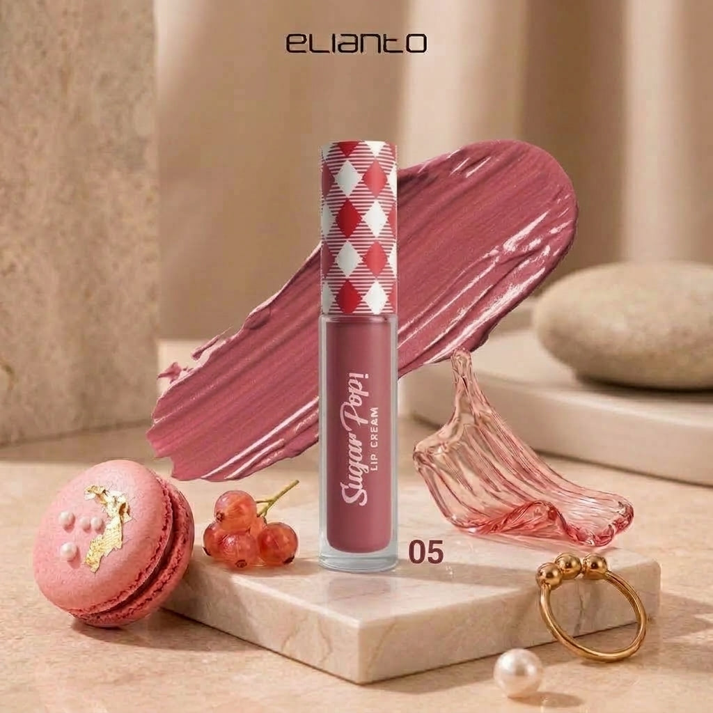 Elianto Sugar Pop Lip Cream - Semi-Matte Finish, Comfortable for Daily Use