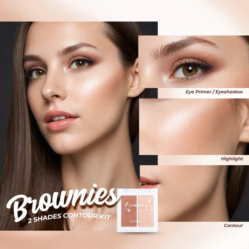 Elianto Brownies Contour Kit with highlight shades for defining and enhancing facial features."