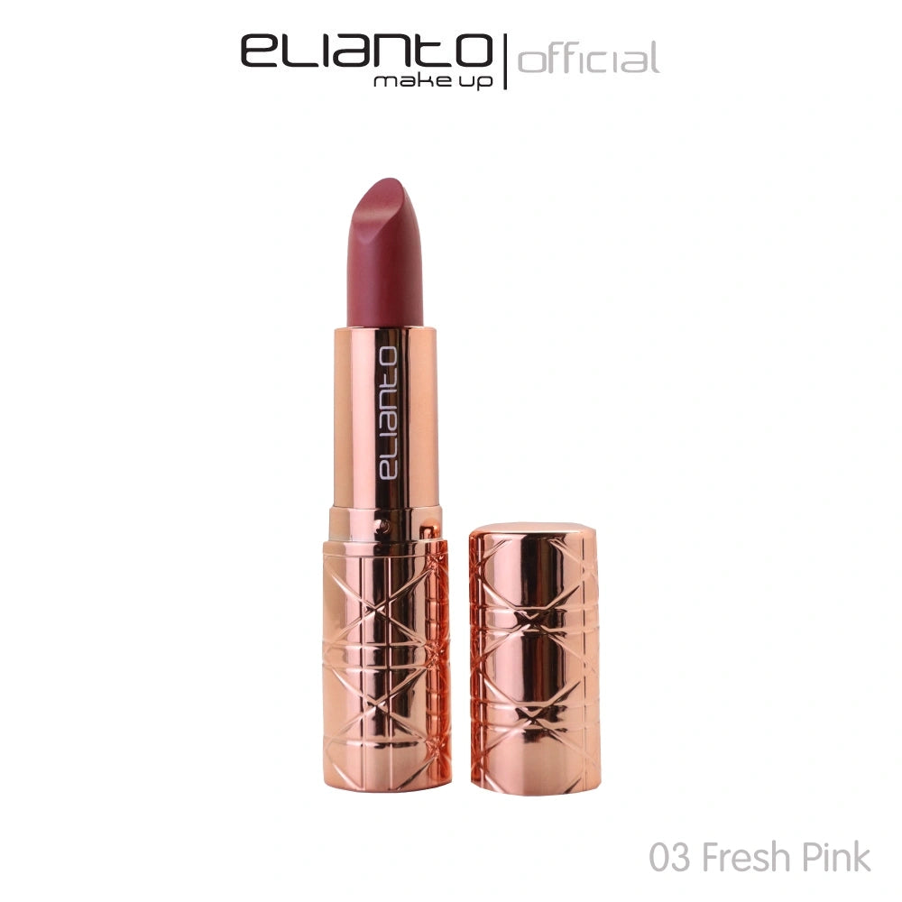 Elianto Matte Lipstick 03 – Fresh Pink with soft, lightweight texture