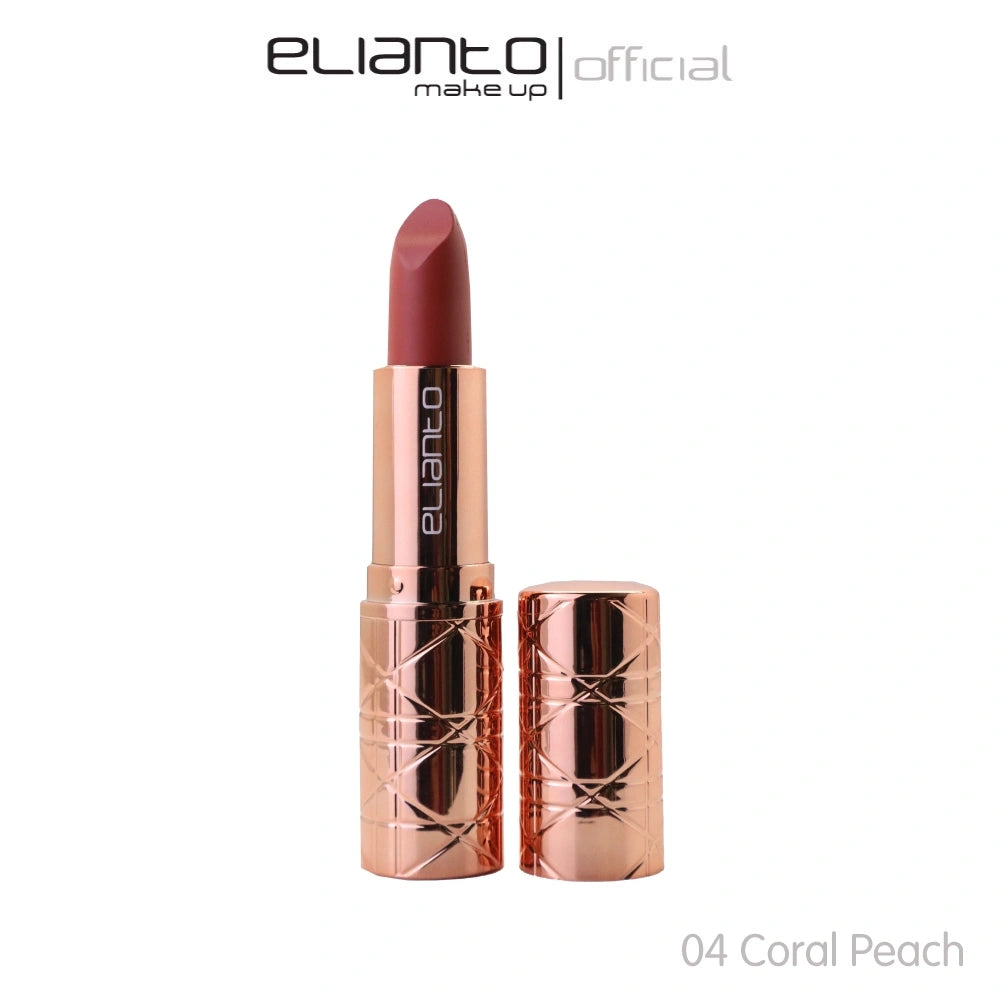 Elianto Lipstick 04 Coral – vibrant coral lip color for a radiant look