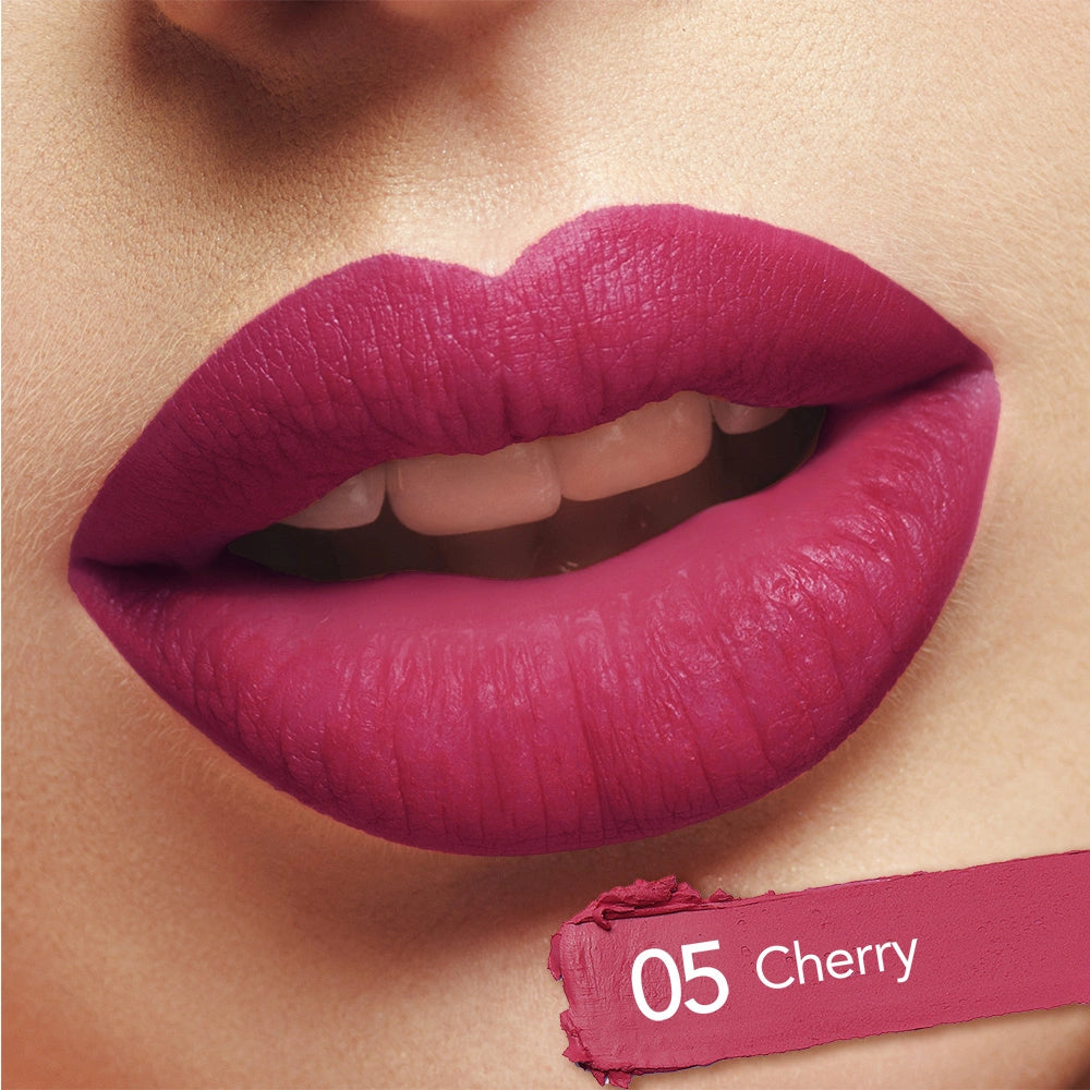 Elianto Lip Cream 05 Cherry – deep red lipstick with smooth mousse texture