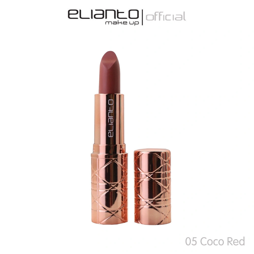 Elianto Matte Lipstick 05 – Coco Red for a timeless and confident look