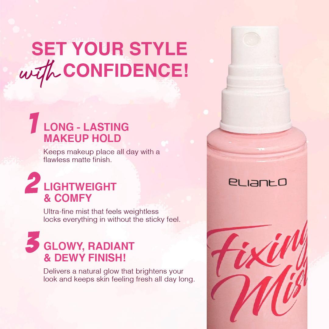 Elianto Fixing Mist – Long-Lasting Makeup Setting Spray for a Fresh, Smudge-Proof Finish