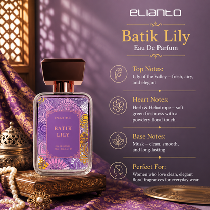 Elianto Batik Eau De Parfum – Long-Lasting Floral Fragrance Inspired by Malaysian Heritage