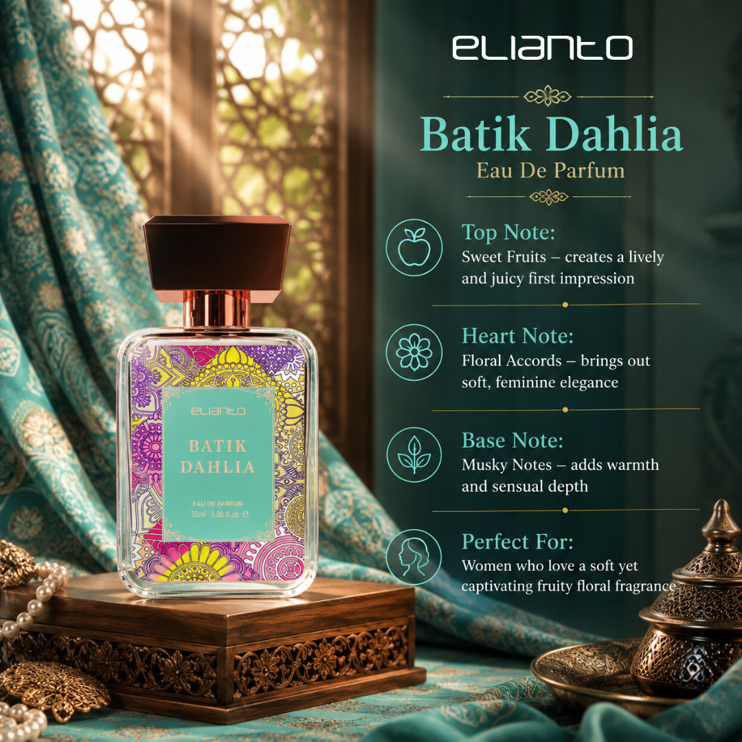 Elianto Batik Eau De Parfum – Long-Lasting Floral Fragrance Inspired by Malaysian Heritage