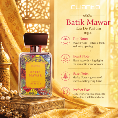 Elianto Batik Eau De Parfum – Long-Lasting Floral Fragrance Inspired by Malaysian Heritage
