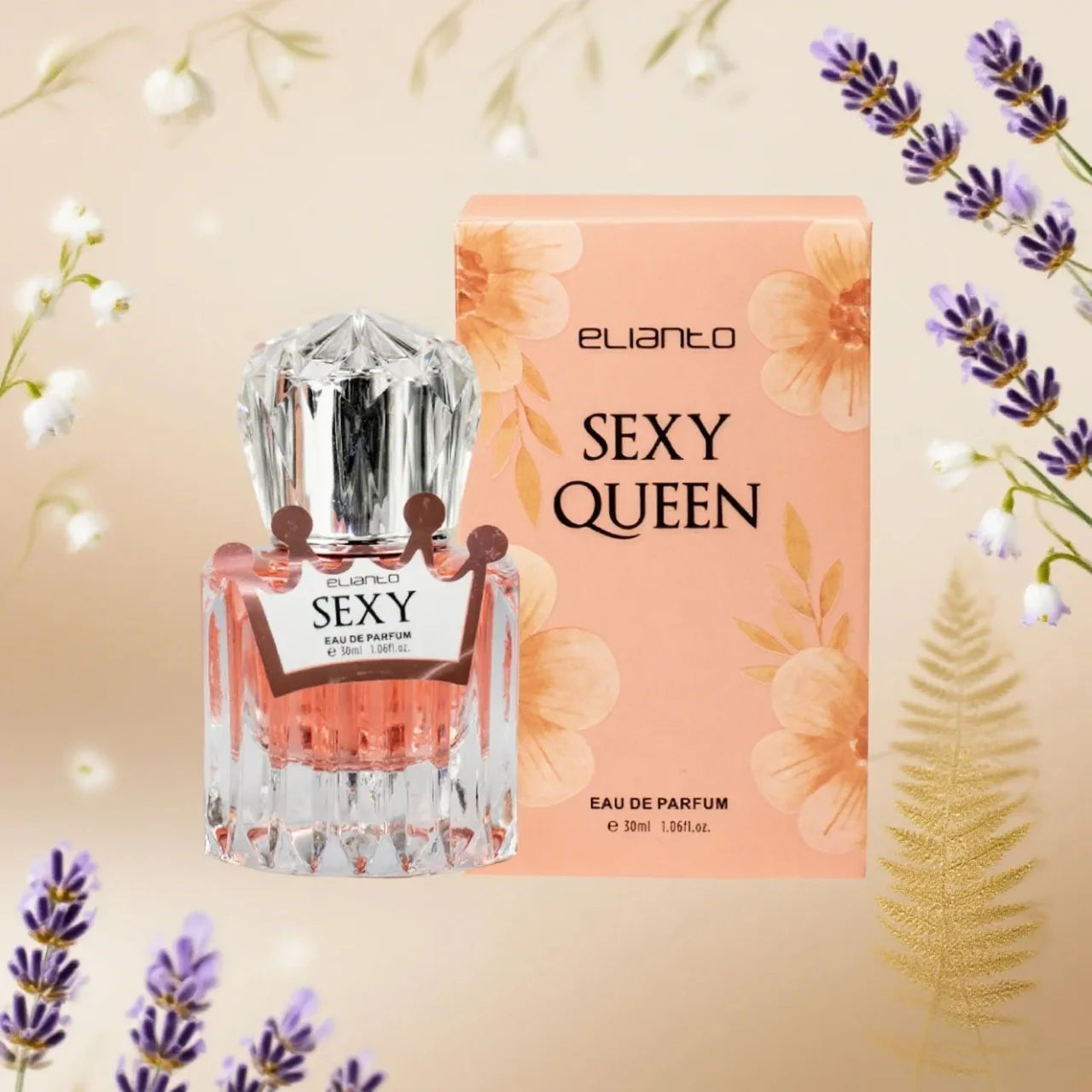 feminine bottle with floral-fruity fragrance notes, Elianto Sexy Queen Eau De Parfum