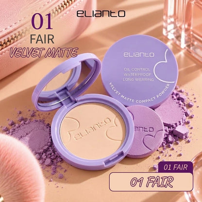 Elianto Velvet Matte Compact Powder | Oil Control, Natural Coverage & Lightweight