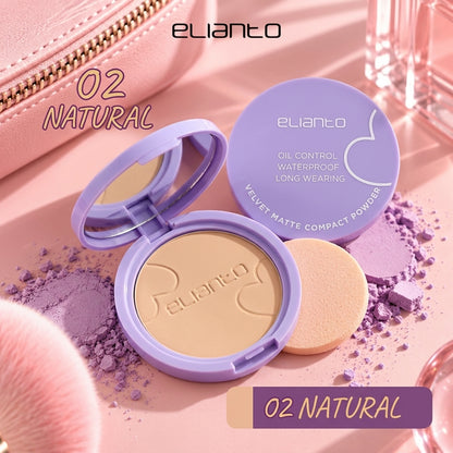 Elianto Velvet Matte Compact Powder | Oil Control, Natural Coverage & Lightweight
