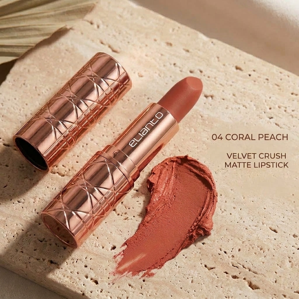 Elianto Velvet Crush Matte Lipstick -  Lightweight, Long-Lasting Soft Matte Finish