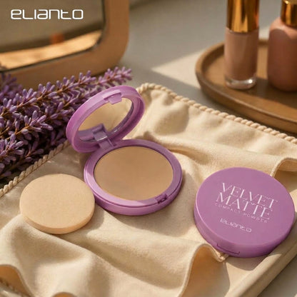 Elianto Velvet Matte Compact Powder | Oil Control, Natural Coverage & Lightweight