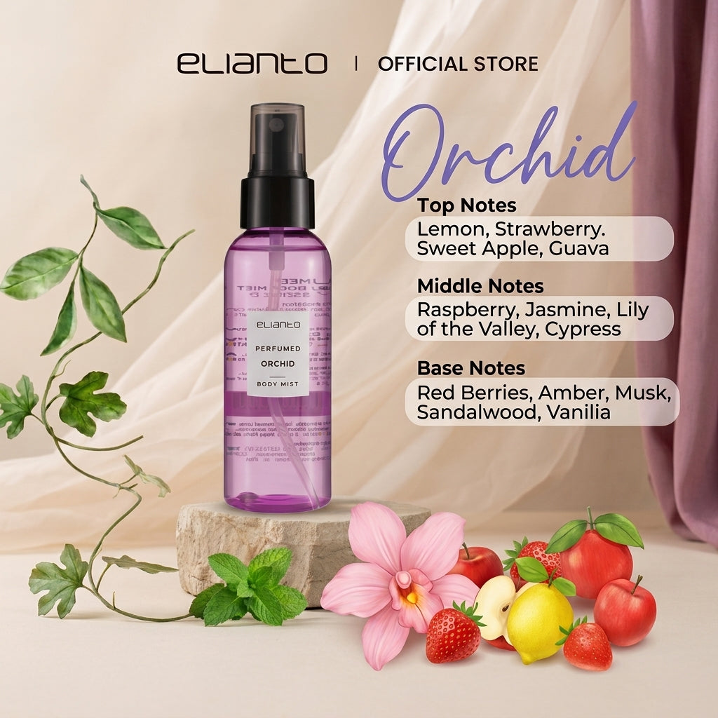 Elianto Body Mist (Coconut/ Watermelon/ Bubblegum Scent) 100ml – Lightweight and Non-Sticky