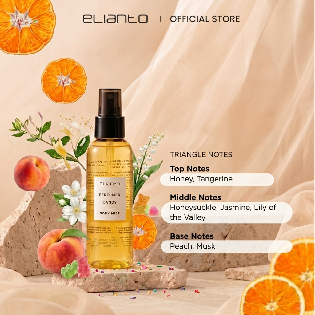Elianto Body Mist (Coconut/ Watermelon/ Bubblegum Scent) 100ml – Lightweight and Non-Sticky