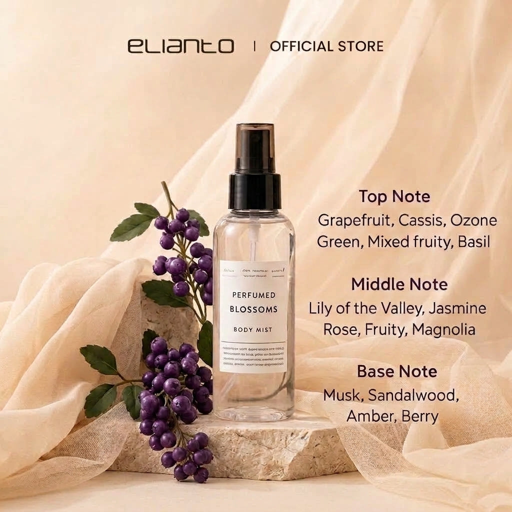 Elianto Body Mist (Coconut/ Watermelon/ Bubblegum Scent) 100ml – Lightweight and Non-Sticky