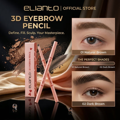 Elianto 3D Eyebrow Pencil -  Dual-Ended Brow Definer with Natural Finish