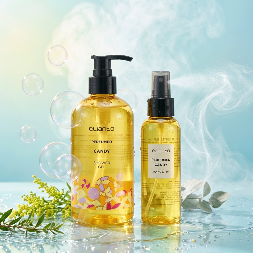 Elianto Perfumed Shower Gel and Body Mist Set - Scented Refreshing Duo