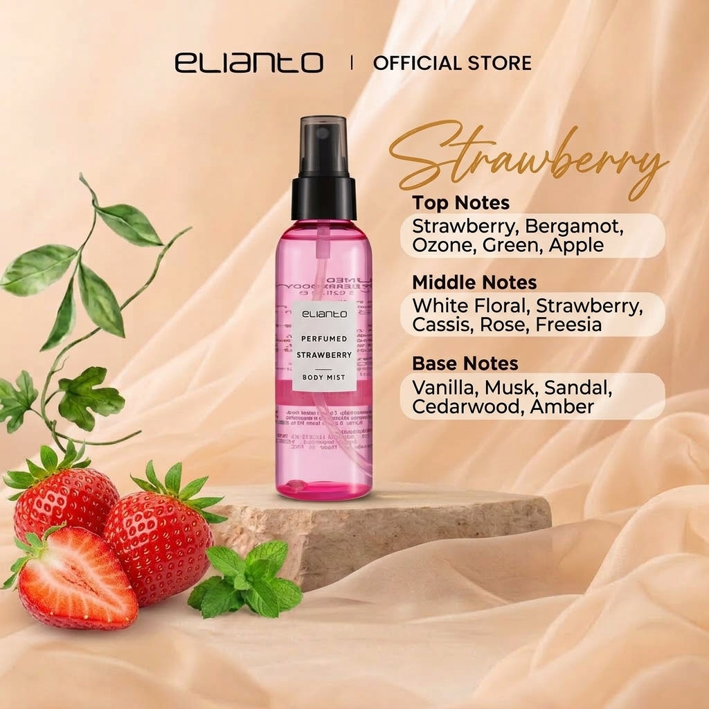 Elianto Body Mist (Coconut/ Watermelon/ Bubblegum Scent) 100ml – Lightweight and Non-Sticky