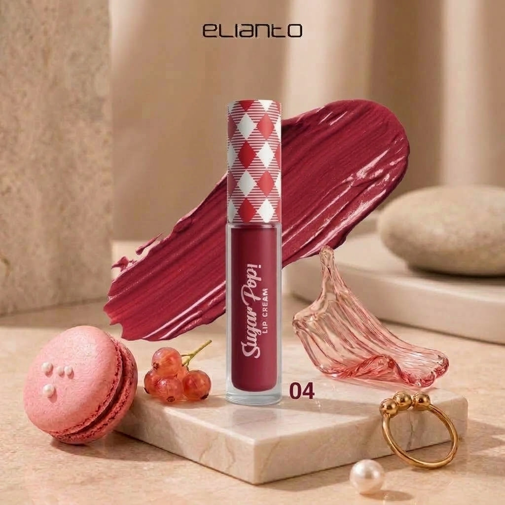 Elianto Sugar Pop Lip Cream - Semi-Matte Finish, Comfortable for Daily Use