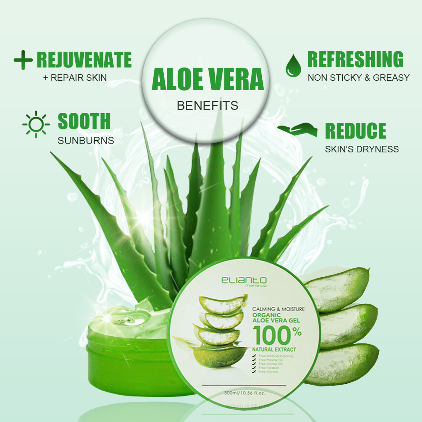 Elianto Calming & Moisture Organic Aloe Vera Moist Gel
