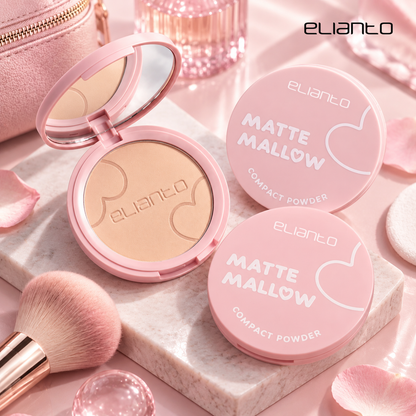 Elianto Matte Mallow Compact Powder - Lightweight & Smooth Formula
