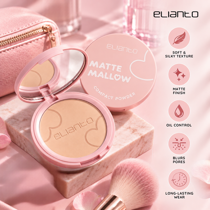 Elianto Matte Mallow Compact Powder - Lightweight & Smooth Formula