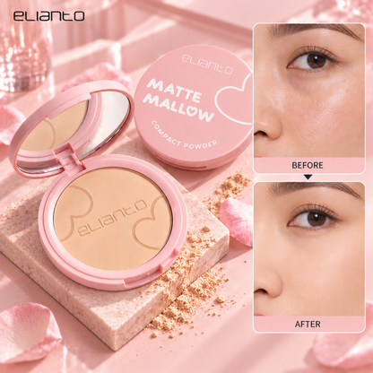 Elianto Matte Mallow Compact Powder - Lightweight & Smooth Formula