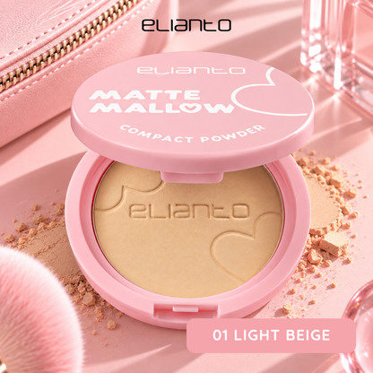 Elianto Matte Mallow Compact Powder - Lightweight & Smooth Formula