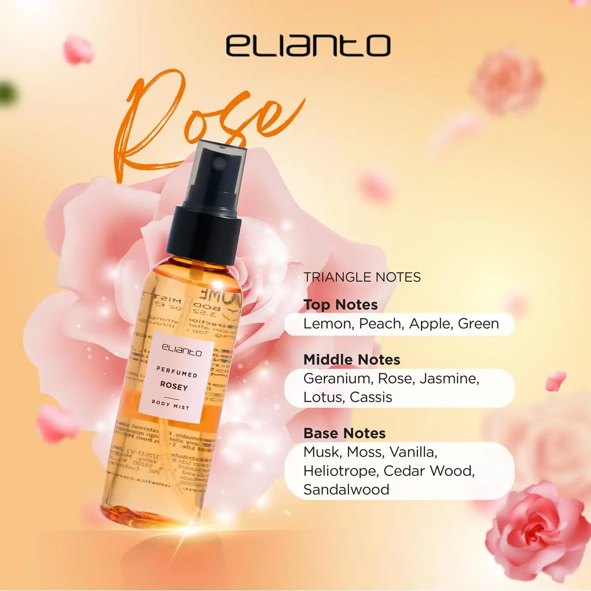 Rosey Body Mist -Elianto - Elegant floral scent