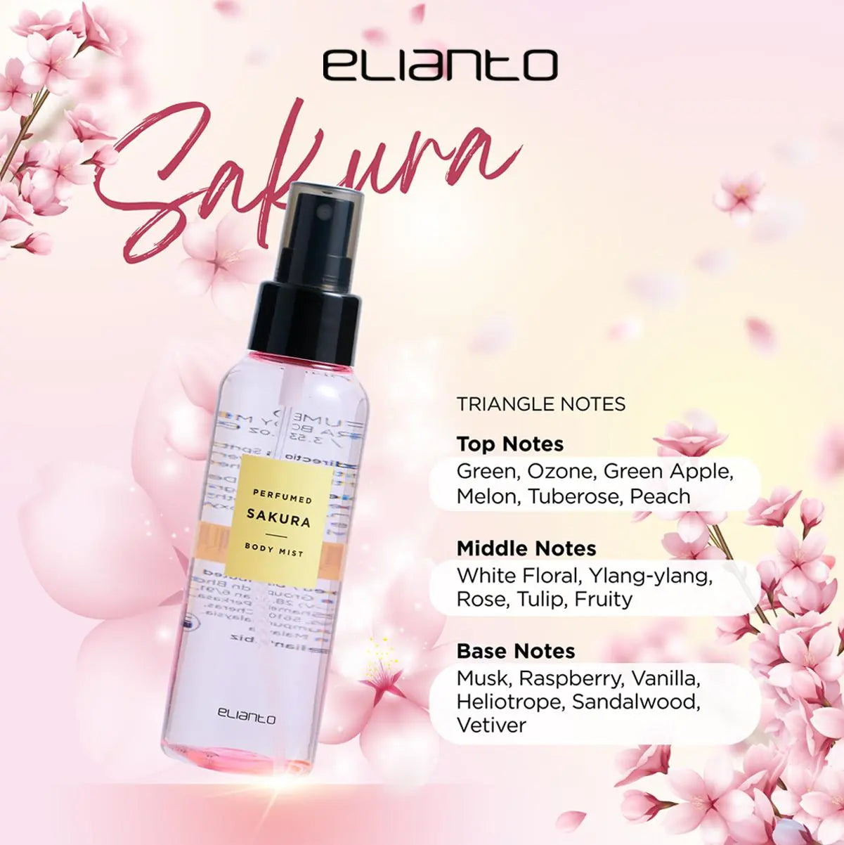 Sakura Body Mist - Elianto - clean, refreshing spray