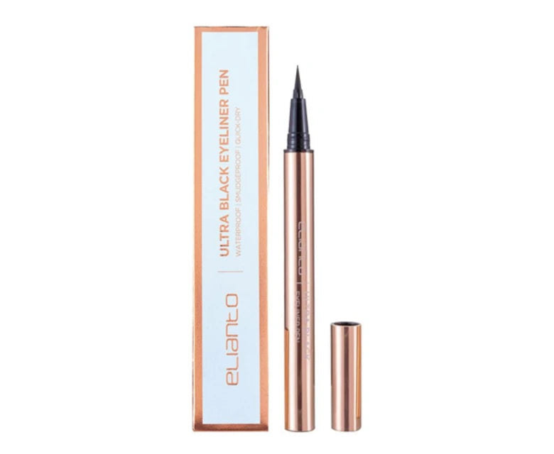 Elianto ultra black eyeliner pen with packaging on a white background