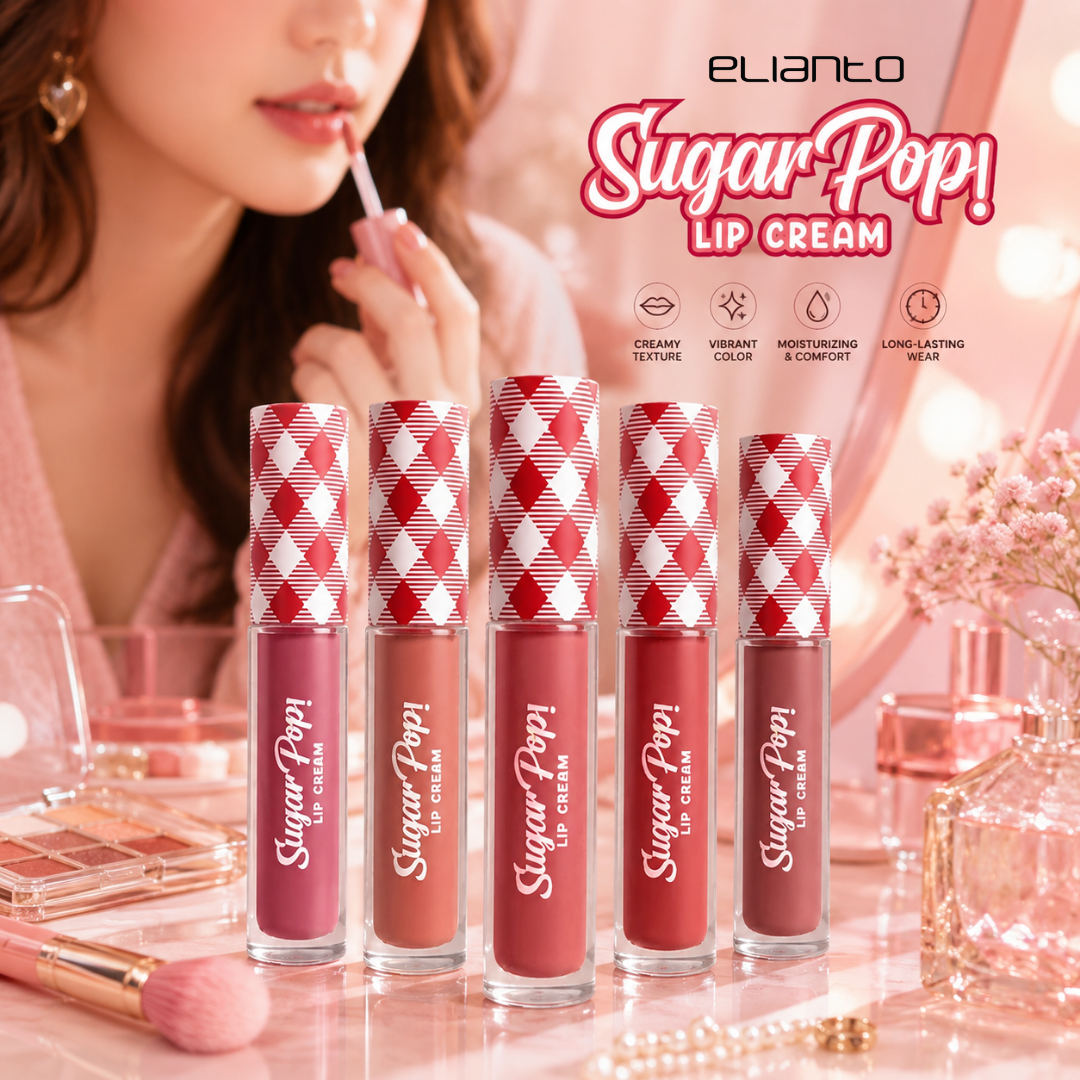 Elianto Sugar Pop Lip Cream - Semi-Matte Finish, Comfortable for Daily Use
