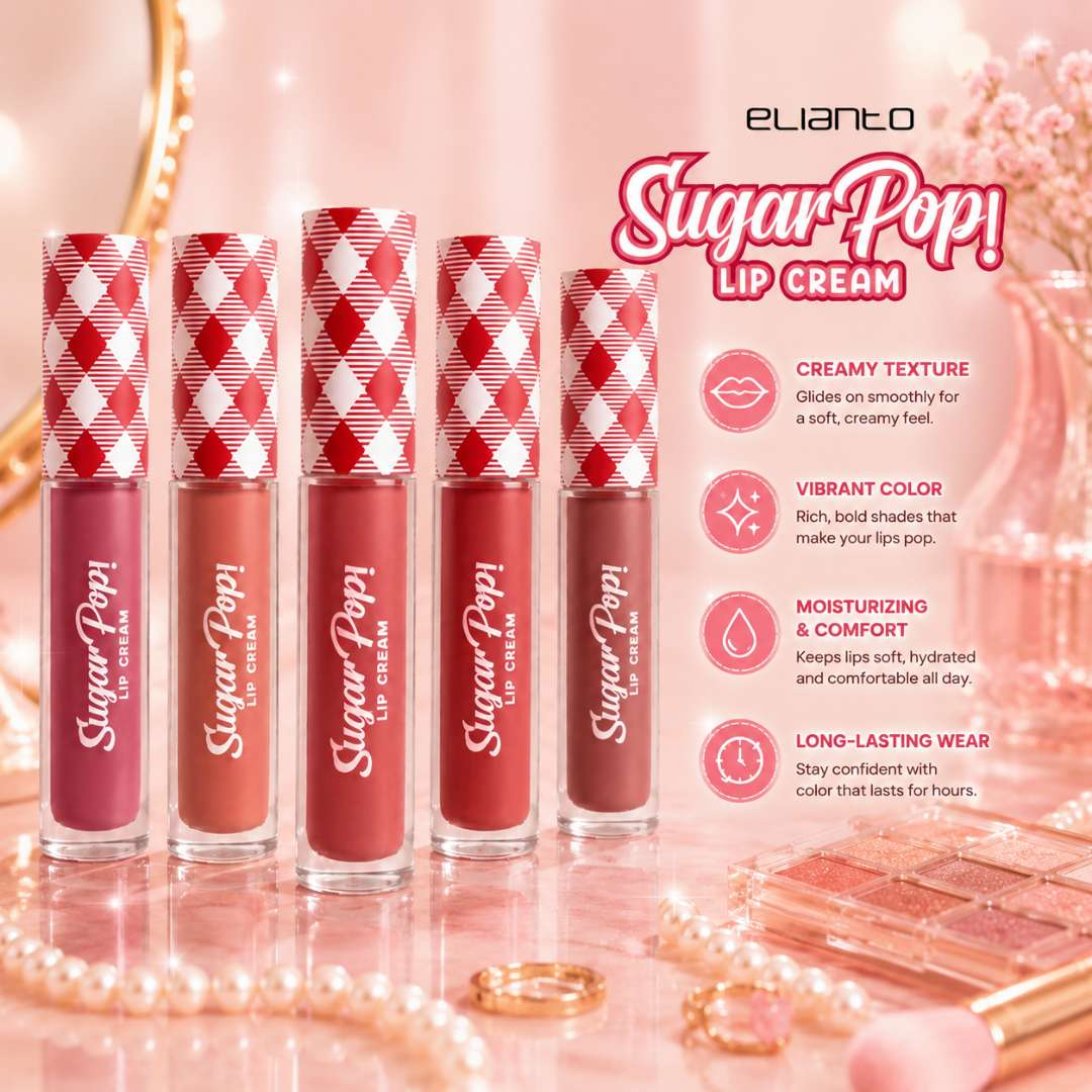 Elianto Sugar Pop Lip Cream - Semi-Matte Finish, Comfortable for Daily Use