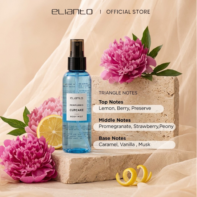 Elianto Body Mist (Coconut/ Watermelon/ Bubblegum Scent) 100ml – Lightweight and Non-Sticky