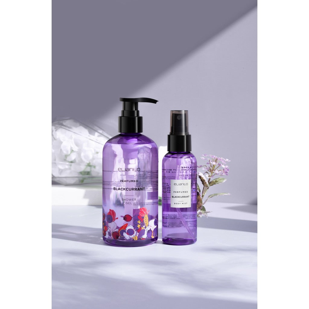 Elianto Blackcurrant Shower Gel & Body Mist Set – Sweet and juicy blackcurrant scent for a refreshing daily treat