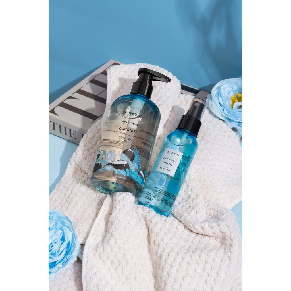 Elianto Coconut Shower Gel & Body Mist Gift Set – Tropical scented skincare duo for refreshing and long-lasting fragranc