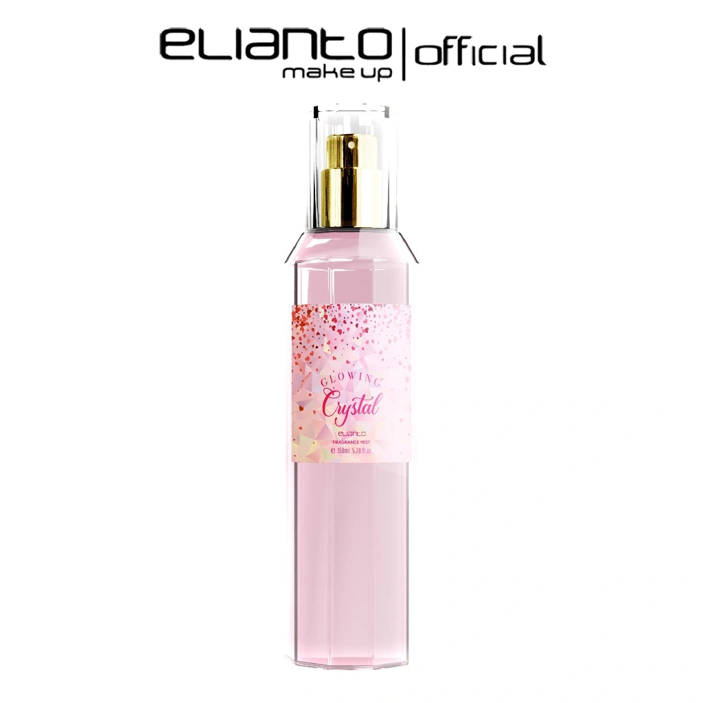 Glowing Crystal Fragrance Mist bottle with refreshing citrus scent – energizing body spray for a clean and vibrant feel