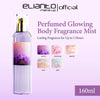 Elianto Glowing Fragrance Mist Collection – 5 bottles featuring fruity, oriental, gourmand, citrus, and floral scents in colorful packaging.