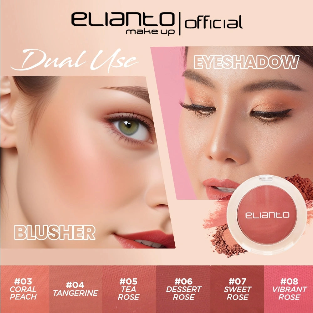 Elianto Mono Blush with soft, pigmented color, perfect for everyday makeup 