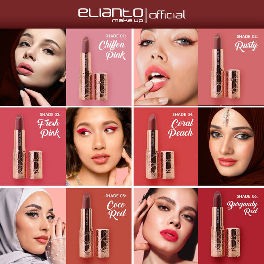 Elianto Velvet Crush Matte Lipstick -  Lightweight, Long-Lasting Soft Matte Finish