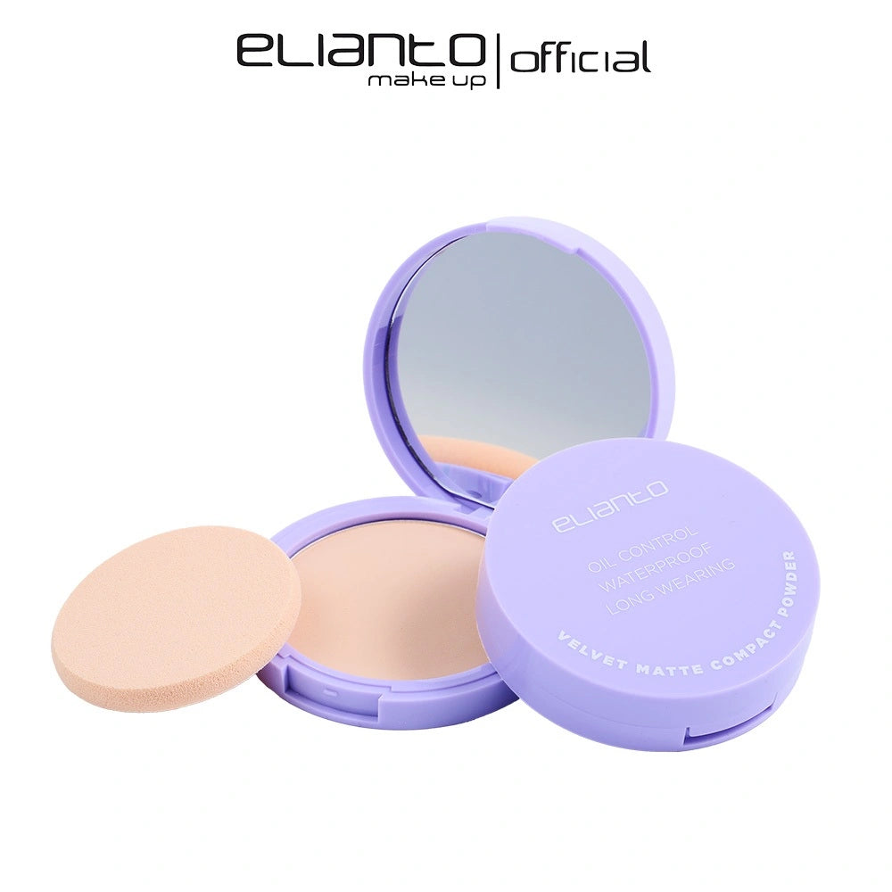 Elianto Compact Powder 01 for fair skin, providing a smooth matte finish 