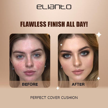 Elianto HD Foundation + 3D Cushion – Poreless, Full Coverage & Long Lasting for Flawless Skin