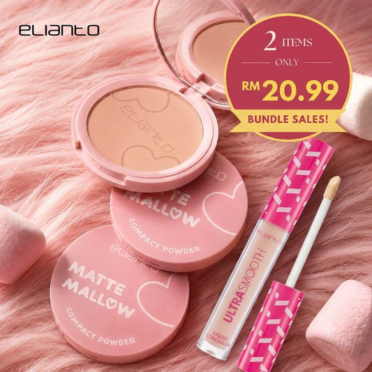 Elianto Smooth Liquid Concealer  + Matte Mallow Compact Powder