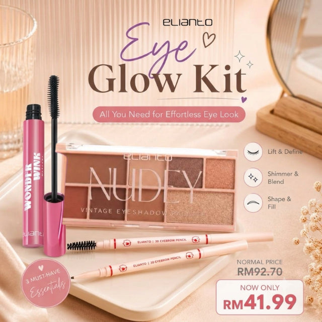 Elianto Eyes Glow Kit Set (Eyeshadow + Eyeliner + Eyebrow)