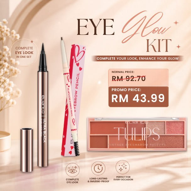 Elianto Eyes Glow Kit Set (Eyeshadow + Eyeliner + Eyebrow)