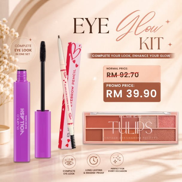 Elianto Eyes Glow Kit Set (Eyeshadow + Eyeliner + Eyebrow)