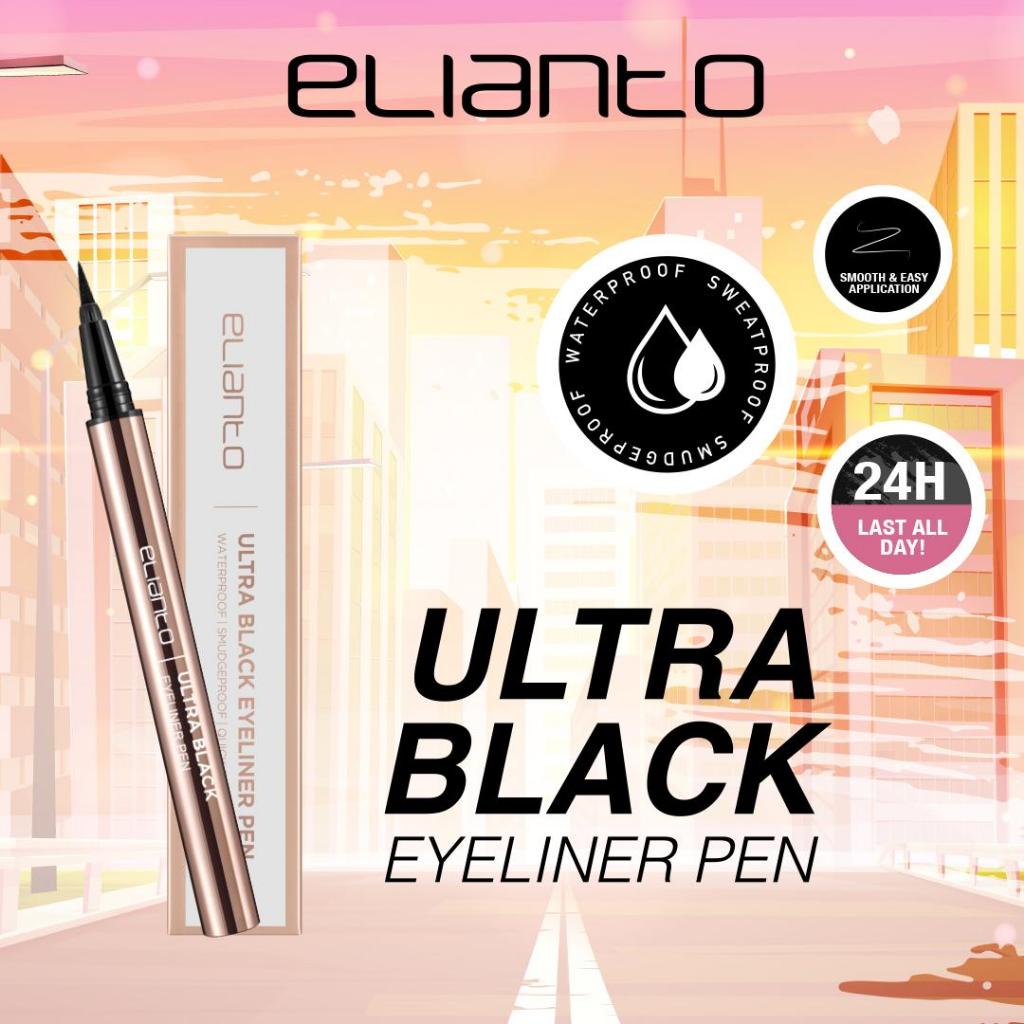 Elianto Ultra Black Eyeliner Pen - Waterproof, Quick Dry, Smudge Proof, Long Lasting Eye Make Up